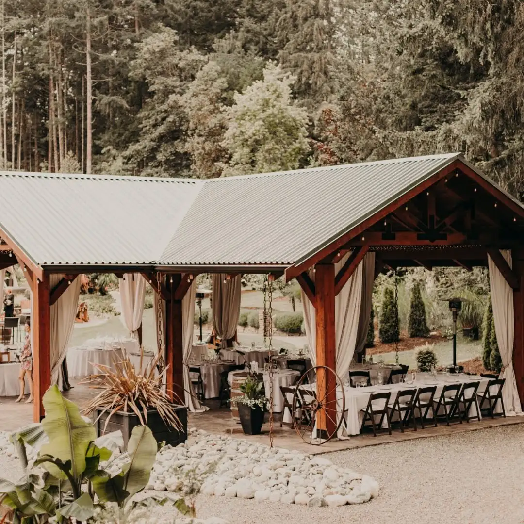 Noisy Acres garden wedding venue center area in BC