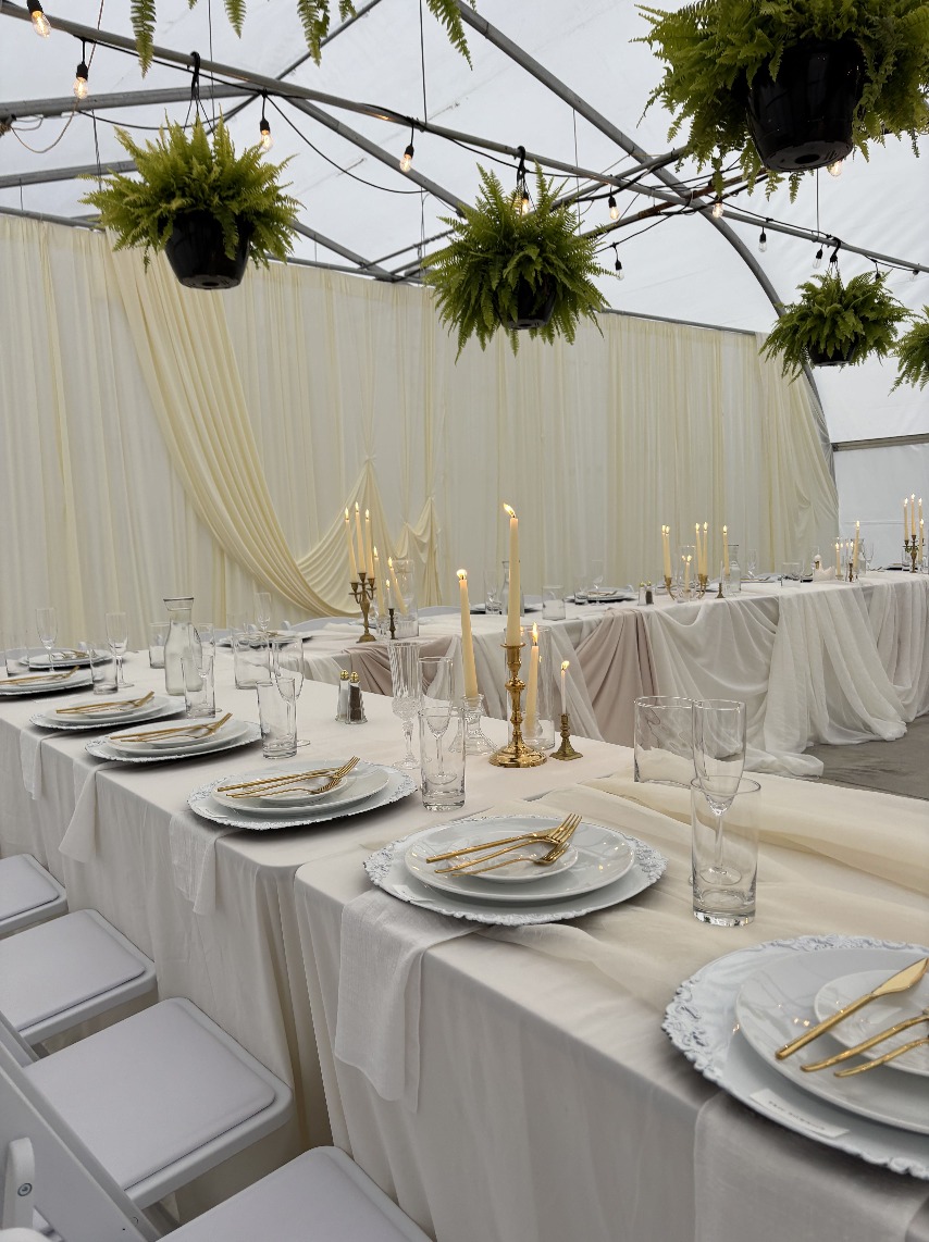 Wedding Flower Arch with Drapery