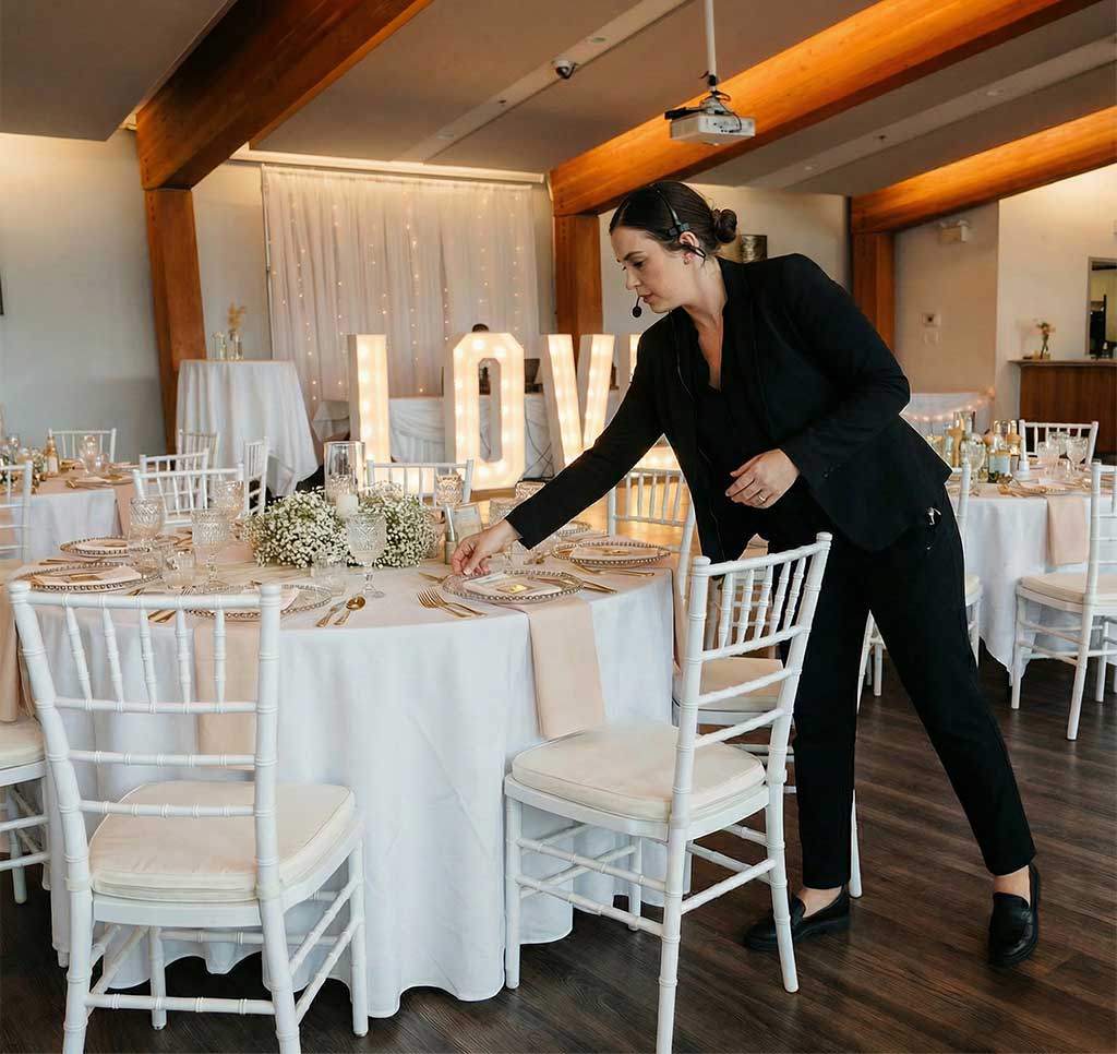 Wedding Coordinator at work on Vancouver Island