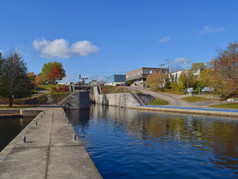 Lock 34 on the Trent-Severn Waterway at Fenelon Falls in autumn
