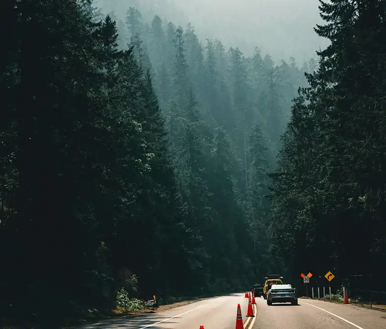 Port Alberni inlet surrounded by mountains