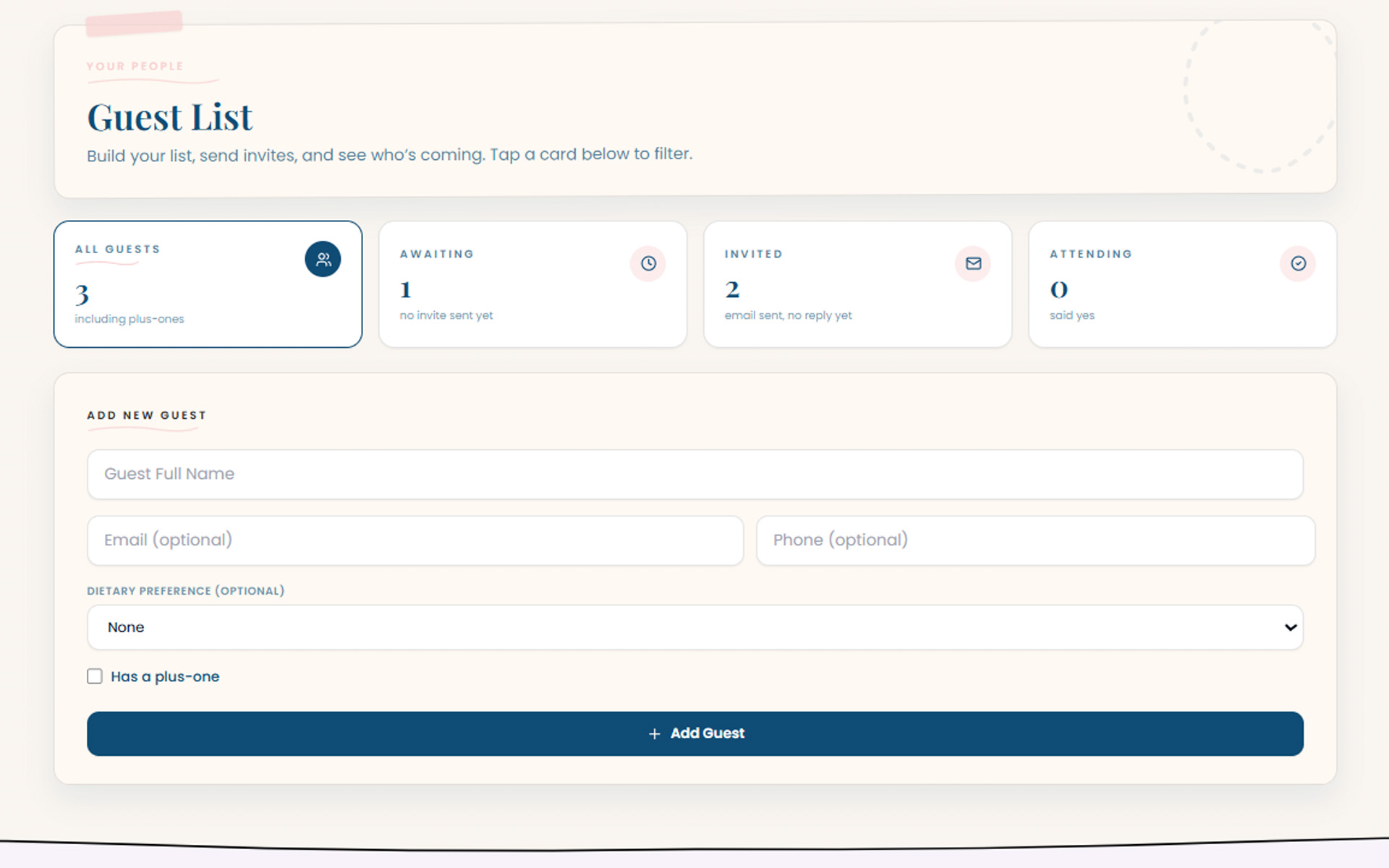 Wedding Guest List Manager screenshot